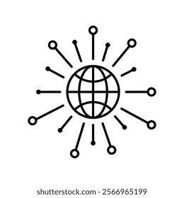 Web connection linear icon vector 