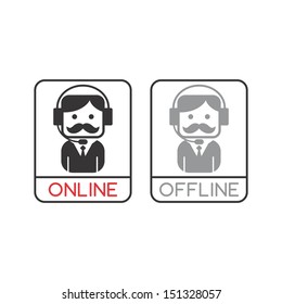 web connection mustache guy avatar portrait