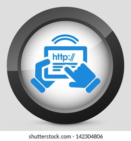 Web connection on tablet icon
