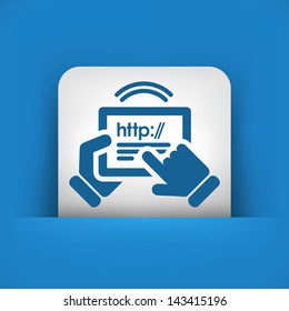 Web connection on tablet icon