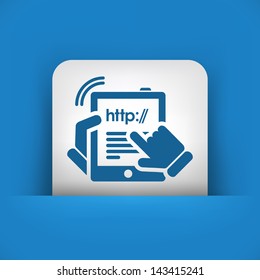 Web connection on tablet icon