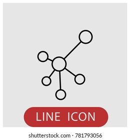 Web connection vector line icon.