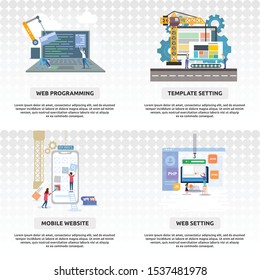 web construction. generate illustration conceptual design for web development, construction, website and much more.