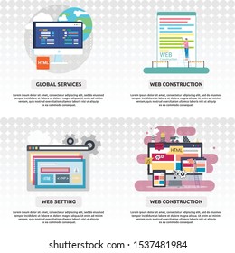 web construction. generate illustration conceptual design for web development, construction, website and much more.