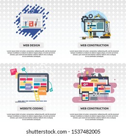 web construction. generate illustration conceptual design for web development, construction, website and much more.