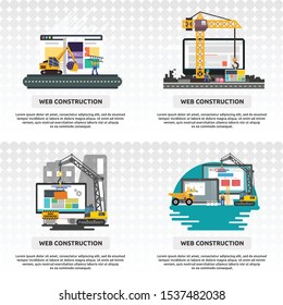 web construction. generate illustration conceptual design for web development, construction, website and much more.