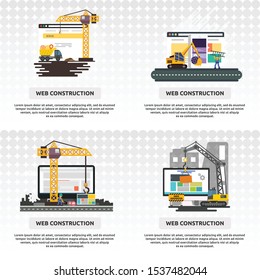 web construction. generate illustration conceptual design for web development, construction, website and much more.