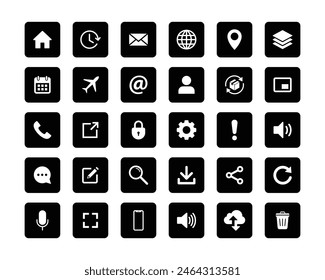 Web contact and communication icon. Contact information icons.