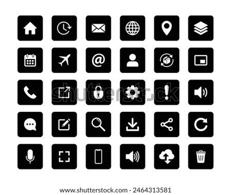 Web contact and communication icon. Contact information icons.