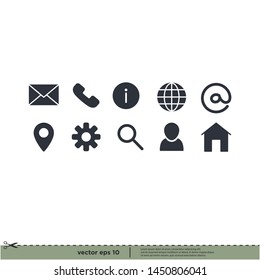 Web and Contact icons set. Vector illustration. design element