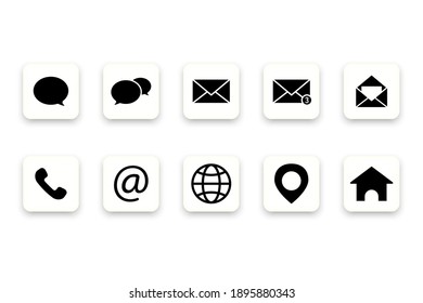 Web, contact us and communication icons vector