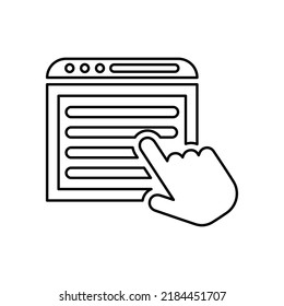 Web Content Audit Outline Icon. Line Art Vector.