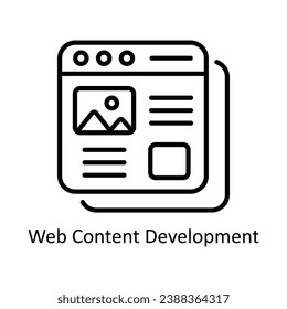 Web Content Development vector outline Icon Design illustration. Business And Management Symbol on White background EPS 10 File