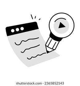icono de estilo de doodle de contenido web 