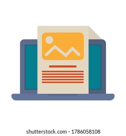 Icono plano de contenido web. Ilustración de documento de Office. Vector.
