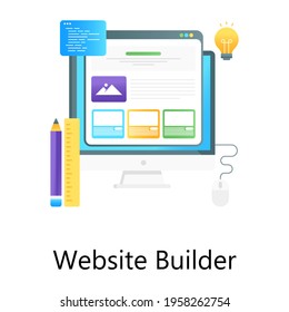 Web content in a gradient conceptual icon showing website builder