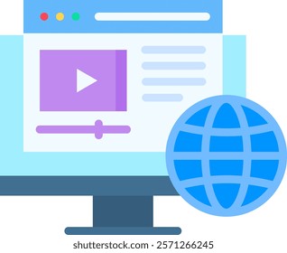 Web Content Icon Flat Vector Illustration
