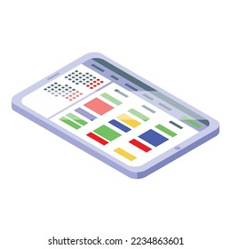 Web content icon isometric vector. Media plan. Digital calendar