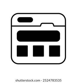 web content icon with white background vector stock illustration