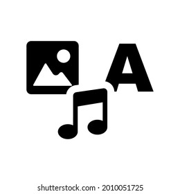 Web content icon.media,note (vector illustration)