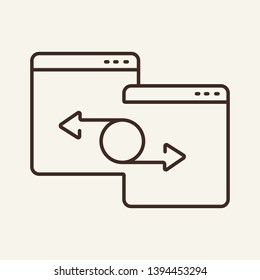 Web content line icon. Browser, synchronization, exchange. Communication concept. Vector illustration can be used for topics like website, sharing, web development