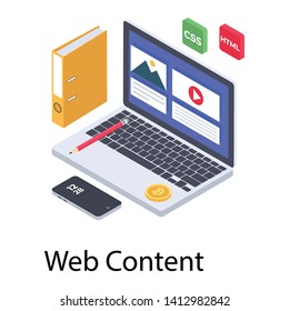 
Web content management in isometric design 
