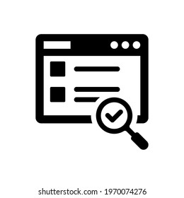 Web content search icon (vector illustration)