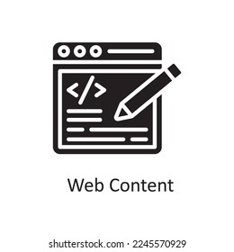 Web Content Vector Solid Icon Design illustration. Design and Development Symbol on White background EPS 10 File