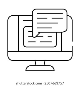 web conversation chat line icon vector. web conversation chat sign. isolated contour symbol black illustration