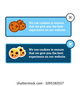 Web Cookie Banner. Privacy information. Browser cookie information color banner
