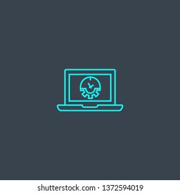 web cookies concept blue line icon. Simple thin element on dark background. web cookies concept outline symbol design. Can be used for web and mobile UI/UX