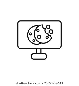 Web Cookies icon Flat simple outline