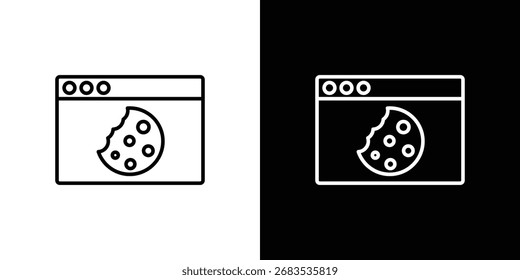 web Cookies icon line for web, mobile and infographics.