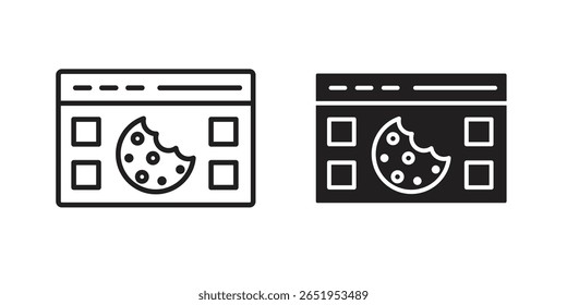 Icono de las galletas del Web. conjunto de símbolos de Vector moderno