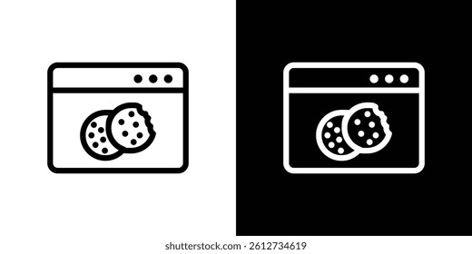 web Cookies icon set. Black illustration isolated for graphic and web design