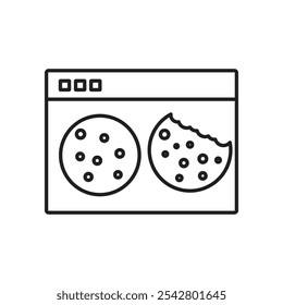 Web Cookies icon simple black line style.