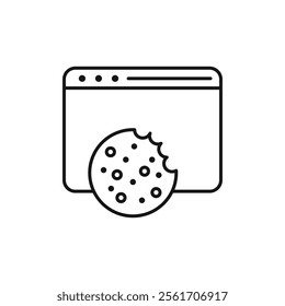 Web Cookies icon Simple thin line flat symbol