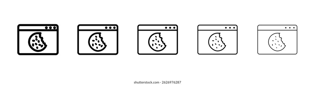 web Cookies icon Simple thin line flat symbol