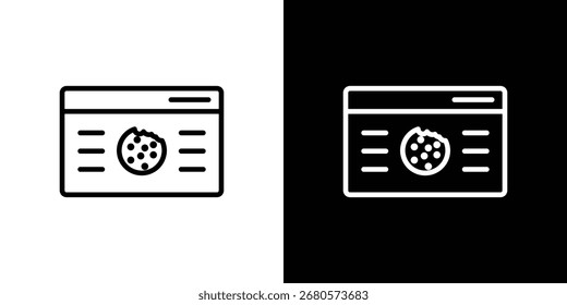 ícone Cookies da Web. Linha fina simples, vetores de contorno
