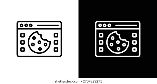 web Cookies icon symbol in thin line, outline and stroke style for apps