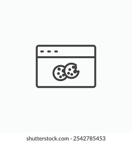 Web Cookies icon in thin outlined.
