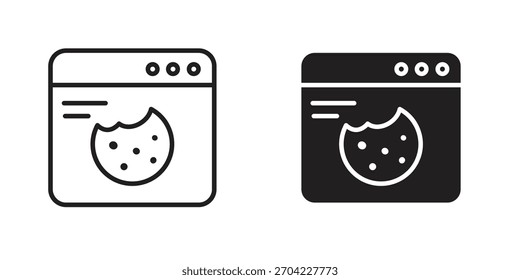 web Cookies icon in thin stroke and flat style.