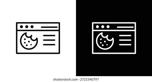 web Cookies icon in trendy stroke thin linear style.