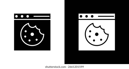 Ilustraciones del Clipart del Vector del icono de las galletas del Web en estilo plano