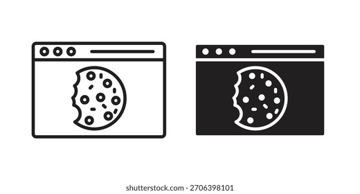 web Cookies icon vector illustration. Flat design. Graphic design vector symbols.