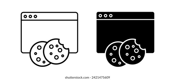 Web cookies icon vector set. Browser symbol. Internet security sign