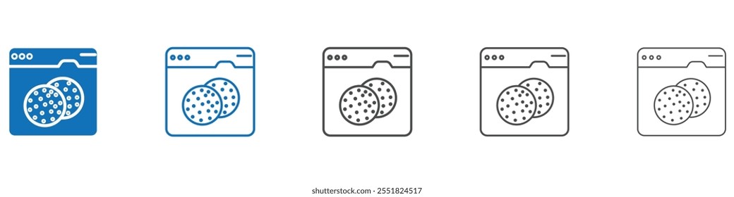 Web Cookies icon vector set collection for web