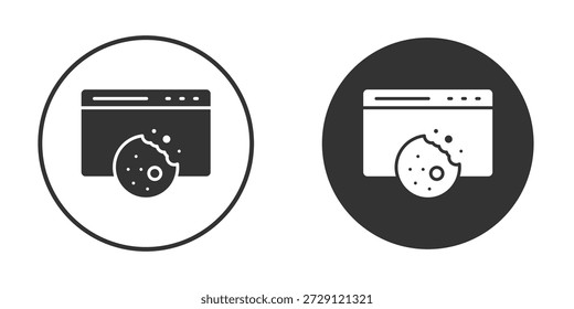 web Cookies icon vector silhouette in black. simple flat icon vector.