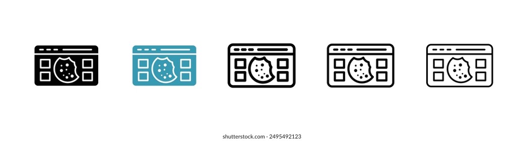 Web Cookies line icon vector set.