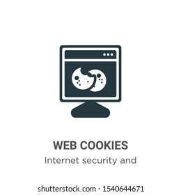 Web cookies vector icon on white background. Flat vector web cookies icon symbol sign from modern internet security and networking collection for mobile concept and web apps design.
